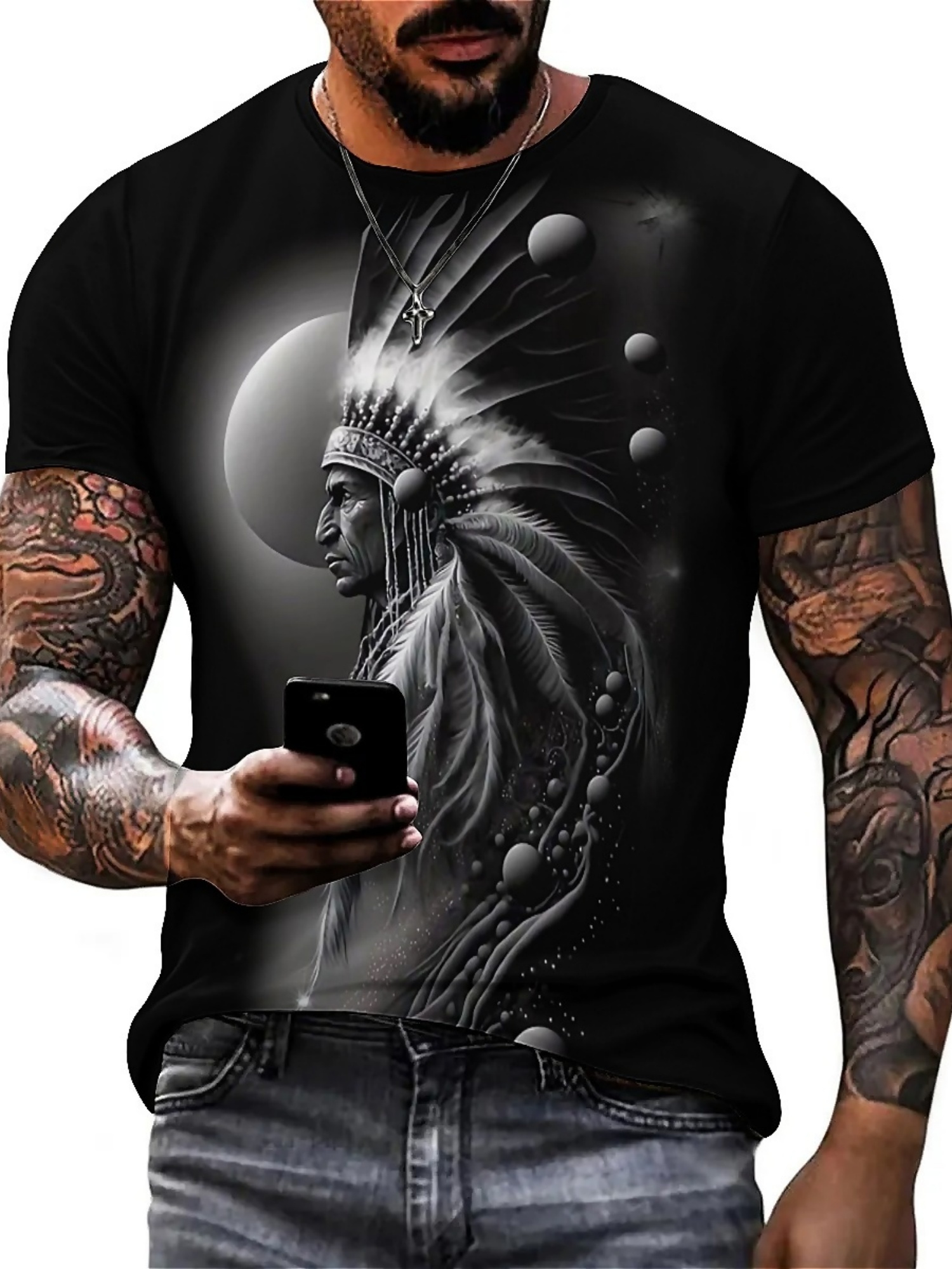 3D Printing Designing - Men's 3D Printed Tribal Chieftain Graphic