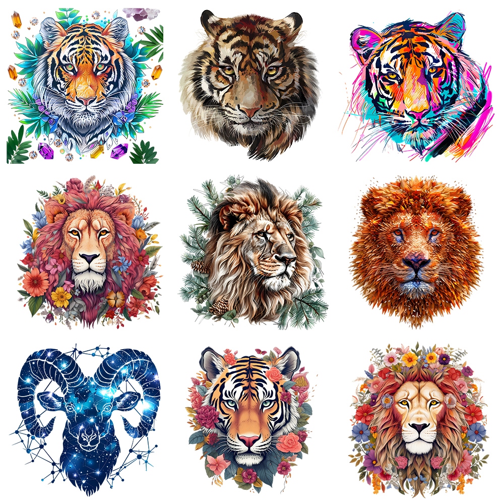3D Printing Vinyl - 25cm Lion Tiger Flower Animal Iron