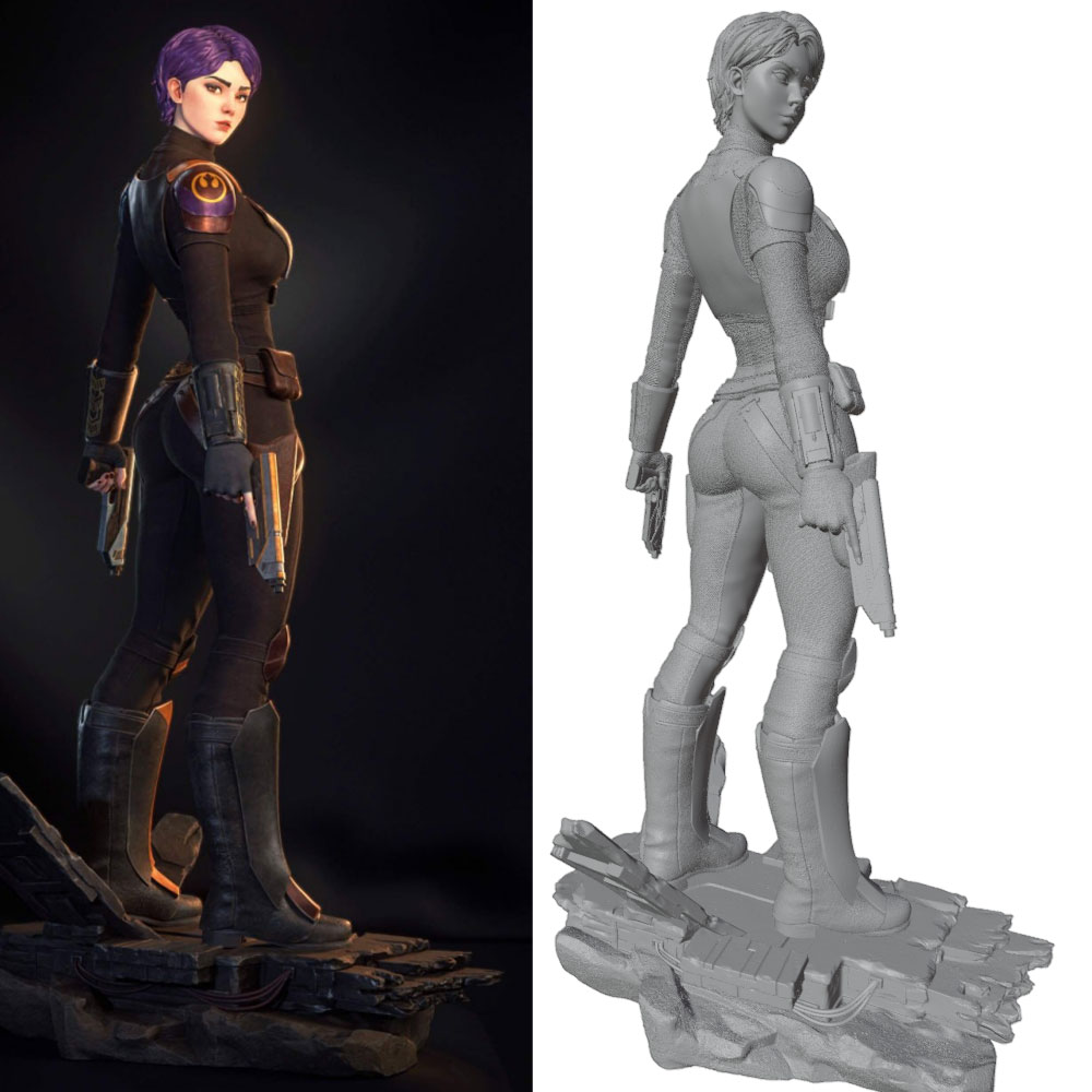 3D Printing Jobs - 75MM100MM120MM150MM Female Warrior Resin Model Kits