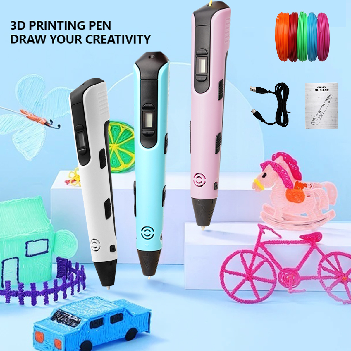 3D Printing Pen For Kids - Upgraded 3D Printing Pen 9 Meter