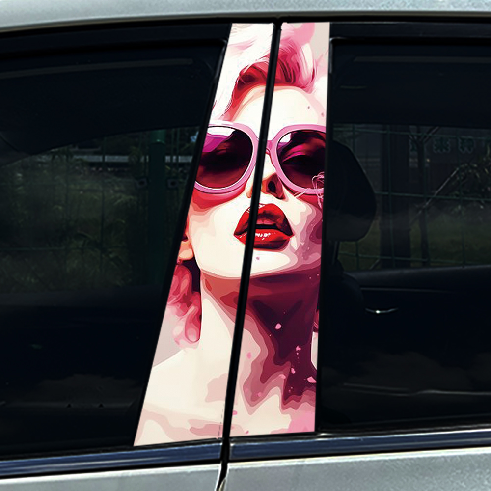 3D Printing Vinyl - 2PCS Pink Pop Art Beauty Sweet