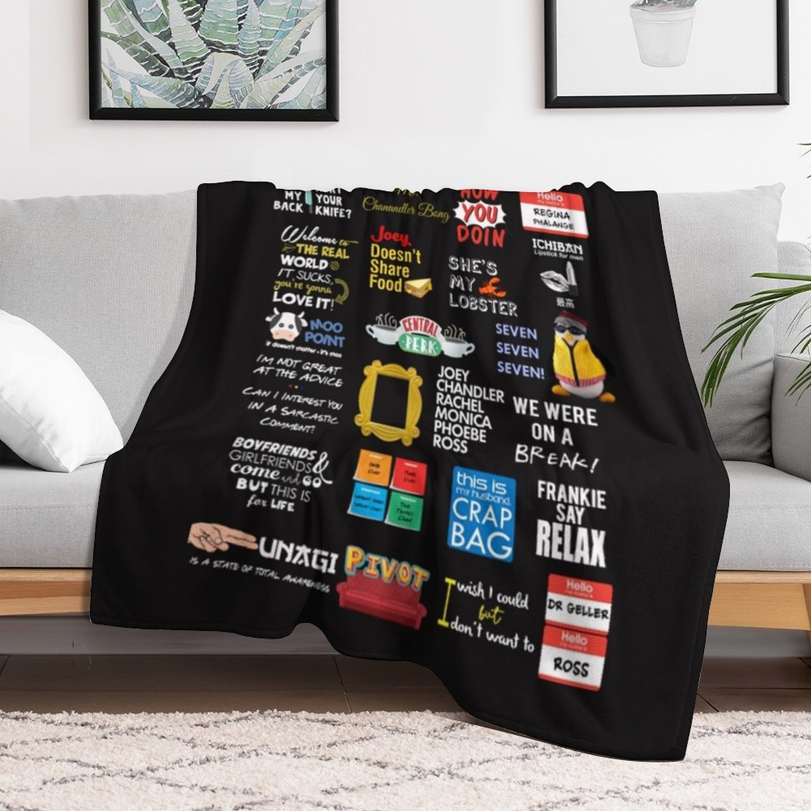 Friends Quotes T-Shirt Throw B - 3D Printing Quote recensie en prijs