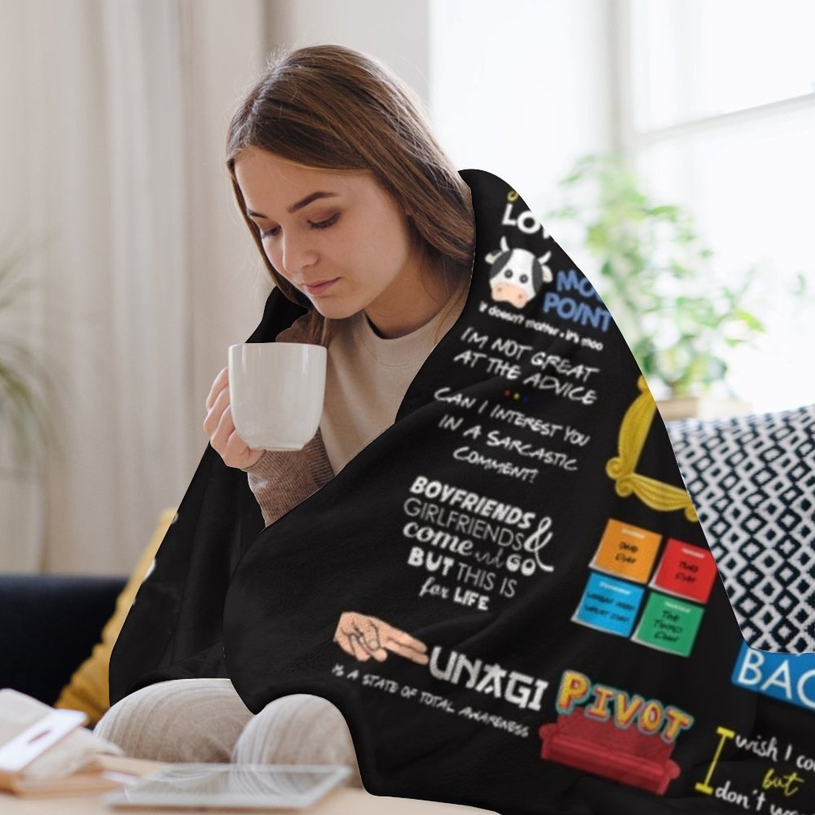Friends Quotes T-Shirt Throw B - 3D Printing Quote recensie en prijs