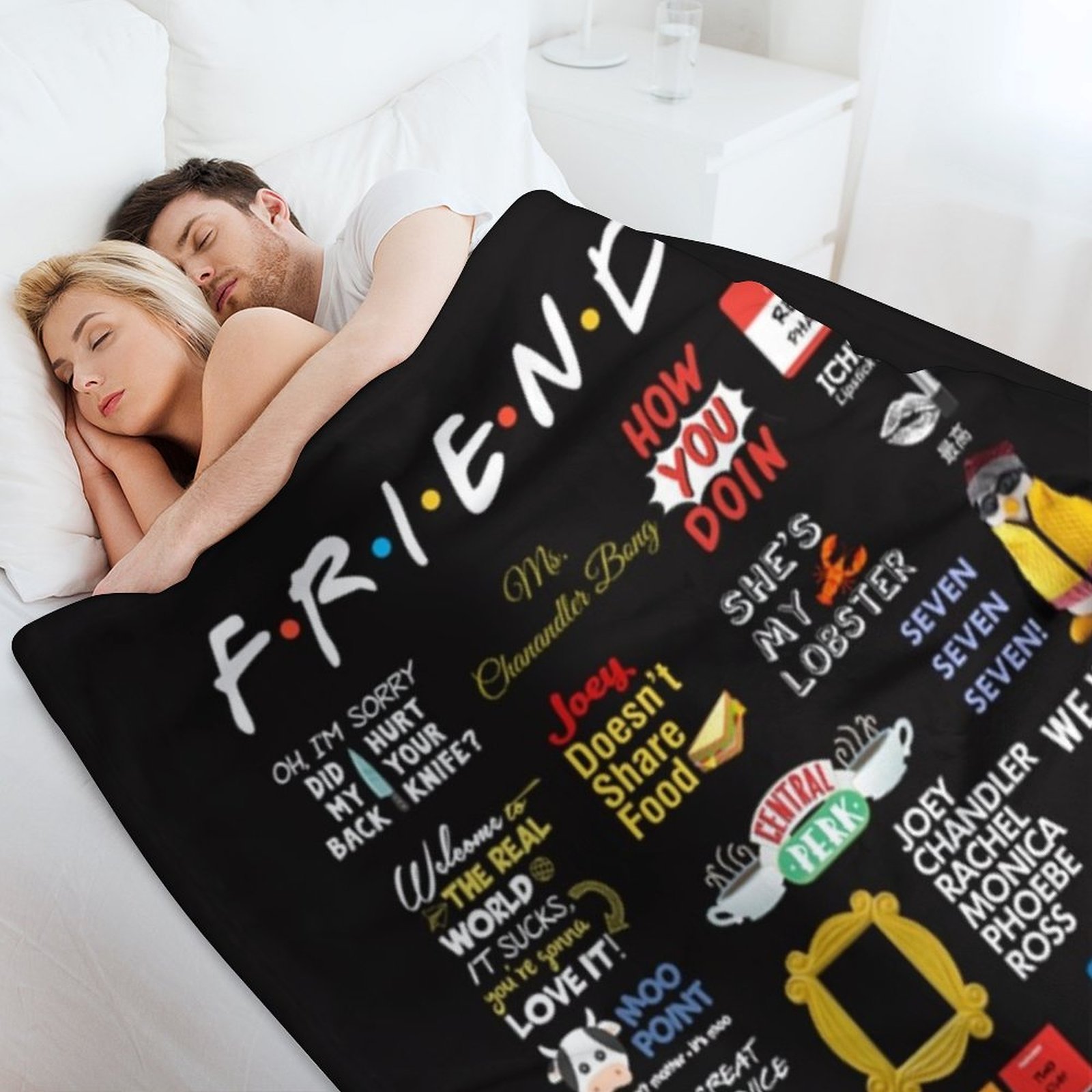 Friends Quotes T-Shirt Throw B - 3D Printing Quote recensie en prijs