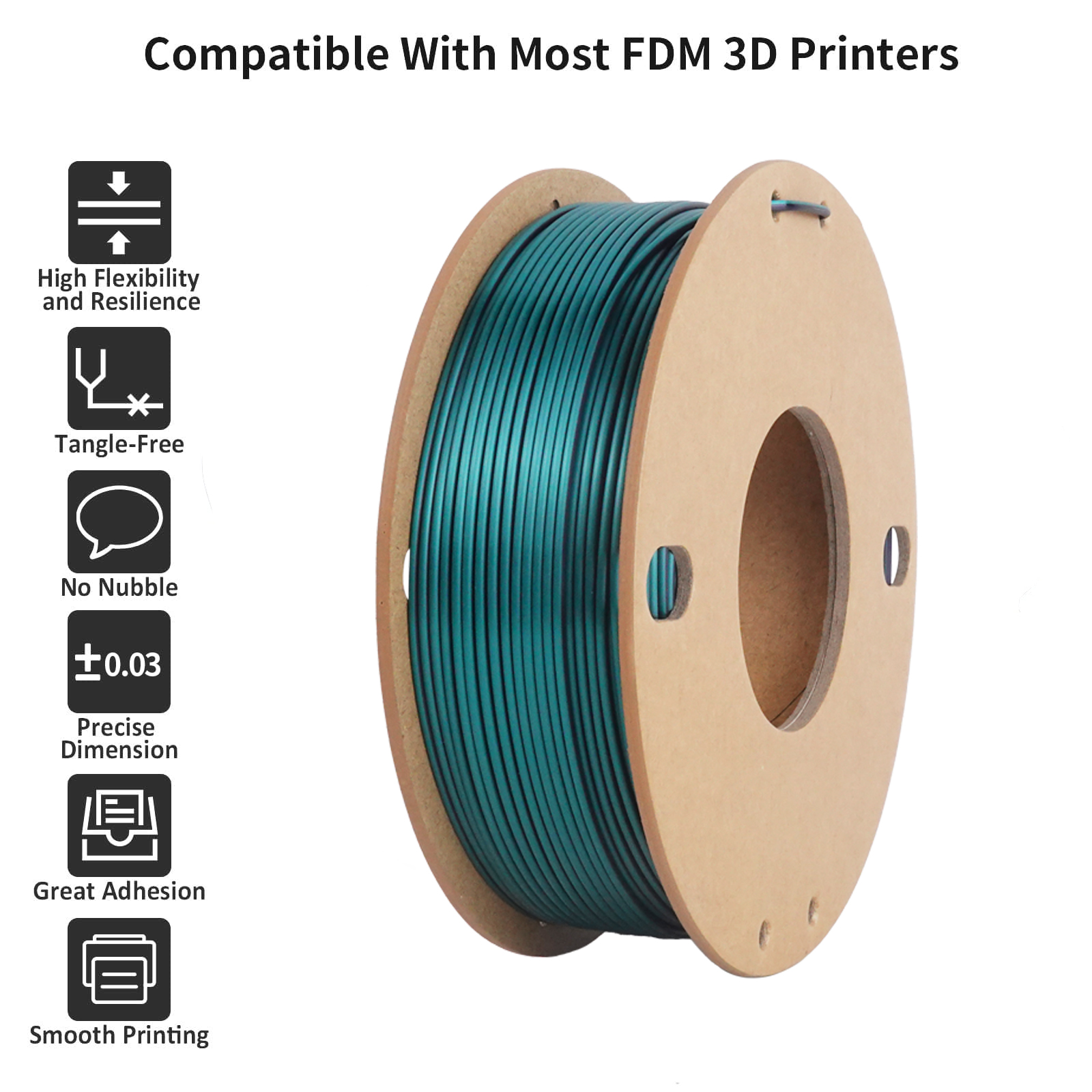 Silk Black Green PLA, Dual Col - 3D Printing Link recensie en prijs
