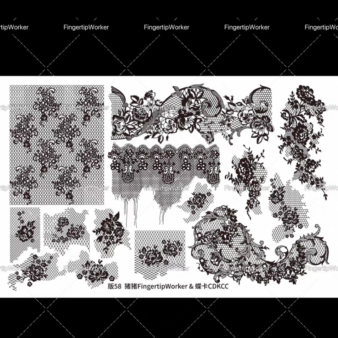 1PC Flowers Nail Stamping Plat - 3D Printing Templates Free recensie en prijs