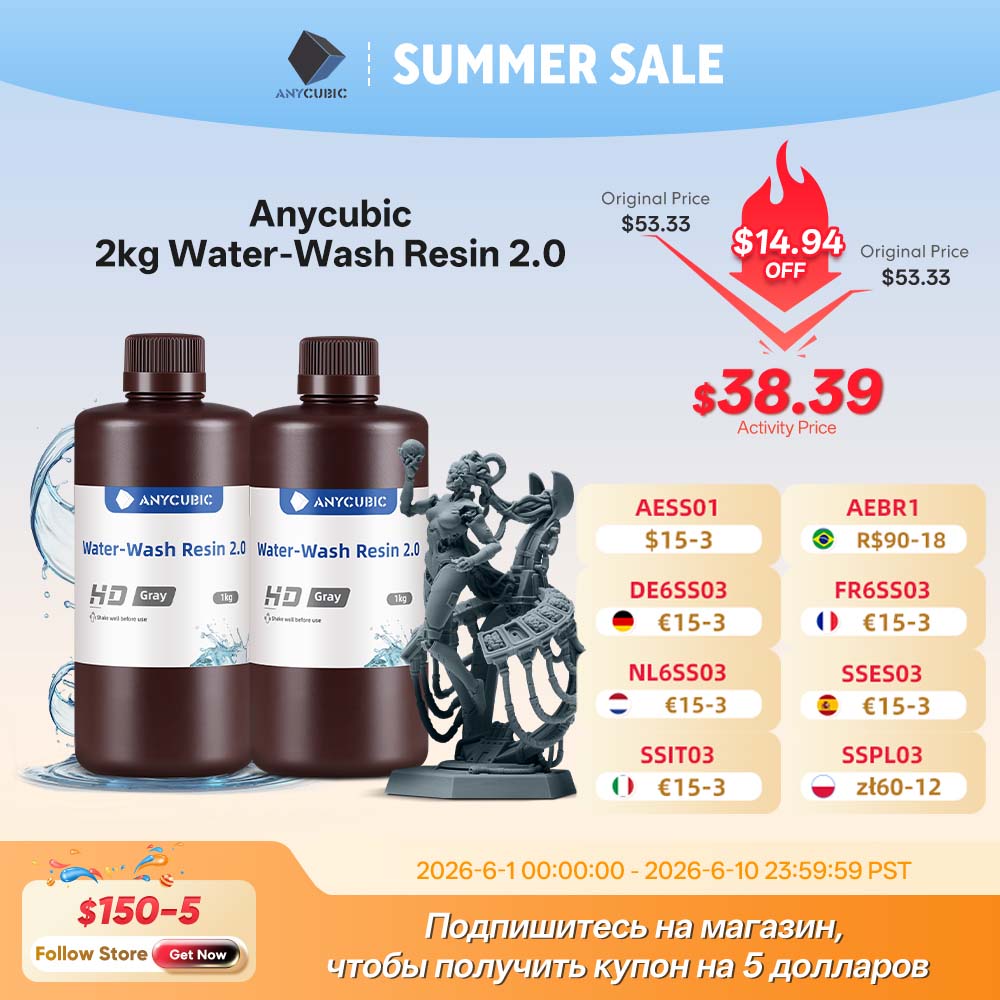 ANYCUBIC Water-Wash Resin For  - 3D Printing Vinyl recensie en prijs