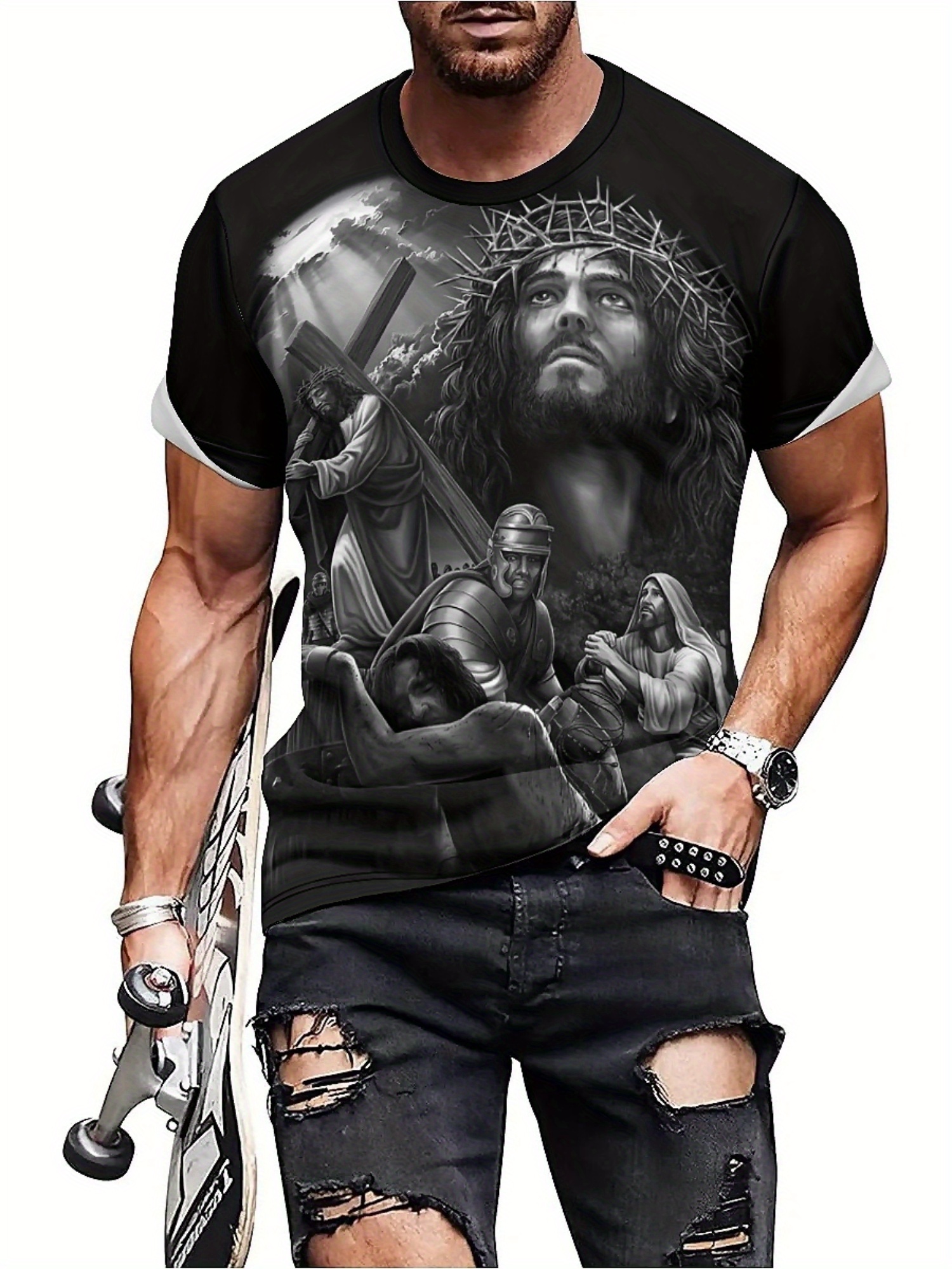 Men'S Plus Size Jesus 3D Print - 3D Printing Designing recensie en prijs