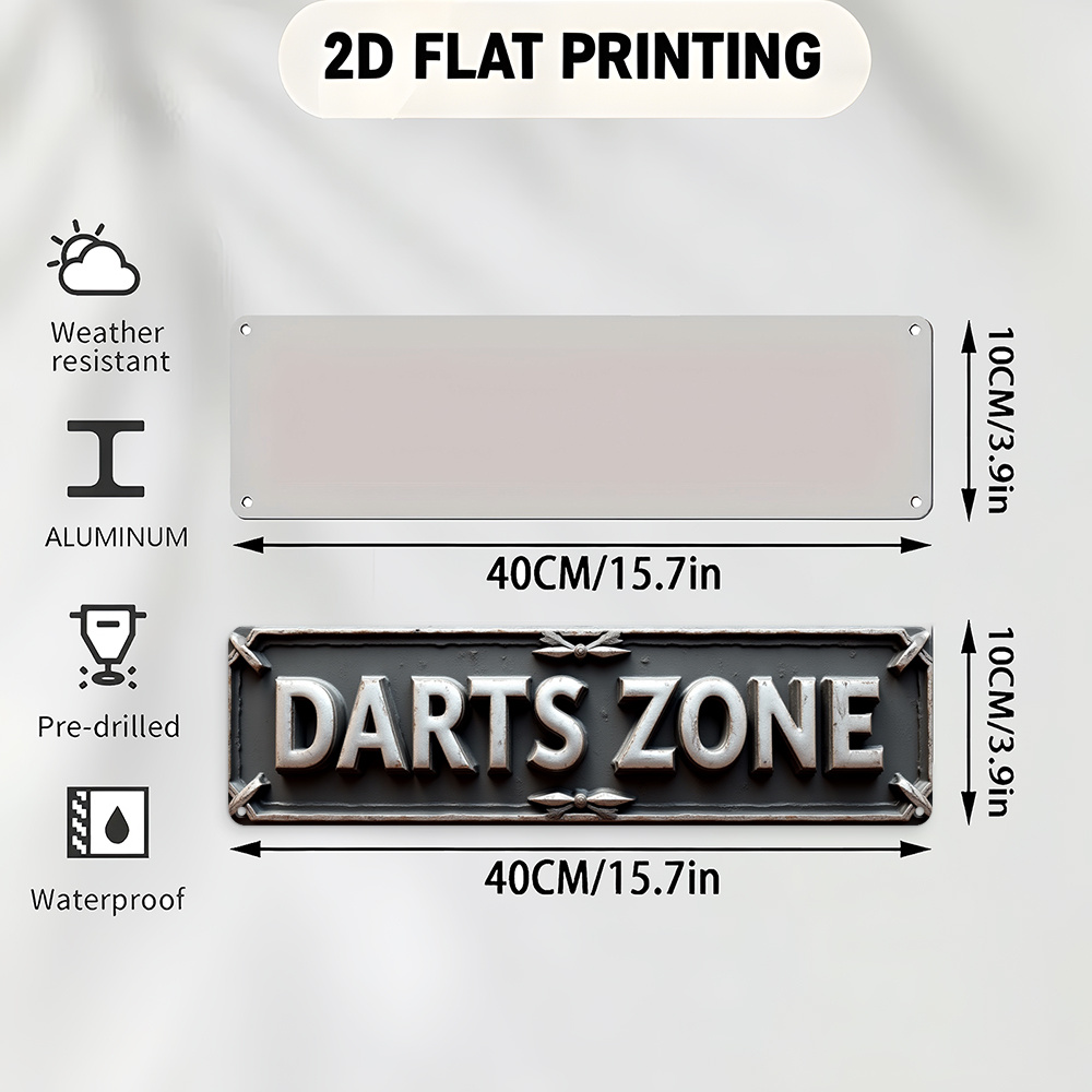 Tin Sign DARTS ZONE 2D Flat Pr - 3D Printing Industrial recensie en prijs